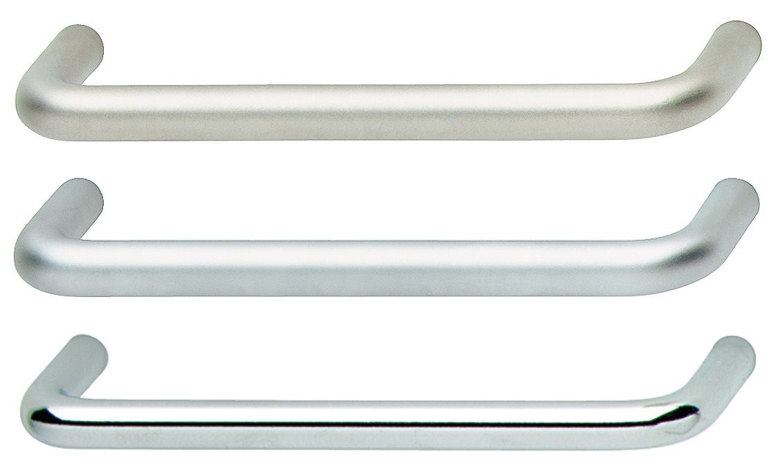 Häfele Möbelgriff H1006 Bügelgriff Ø 10 mm aus Stahl massiv, 96 mm - vernickelt matt