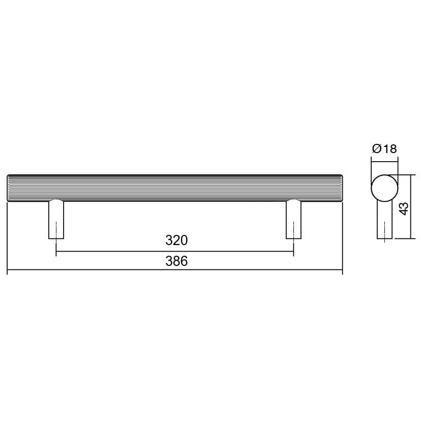 Viefe Möbelgriff BOTO aus Aluminium, BA 320 mm - Edelstahl-Optik