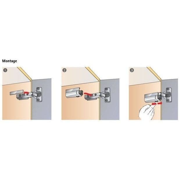 Hettich Aufklipsdämpfer 60576 Silent System, voll vorliegend vernickelt