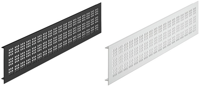 Häfele Lüftungsgitter H3636 eckig Aluminium mit gerillten Stegen, weiß, 100 x 500 mm