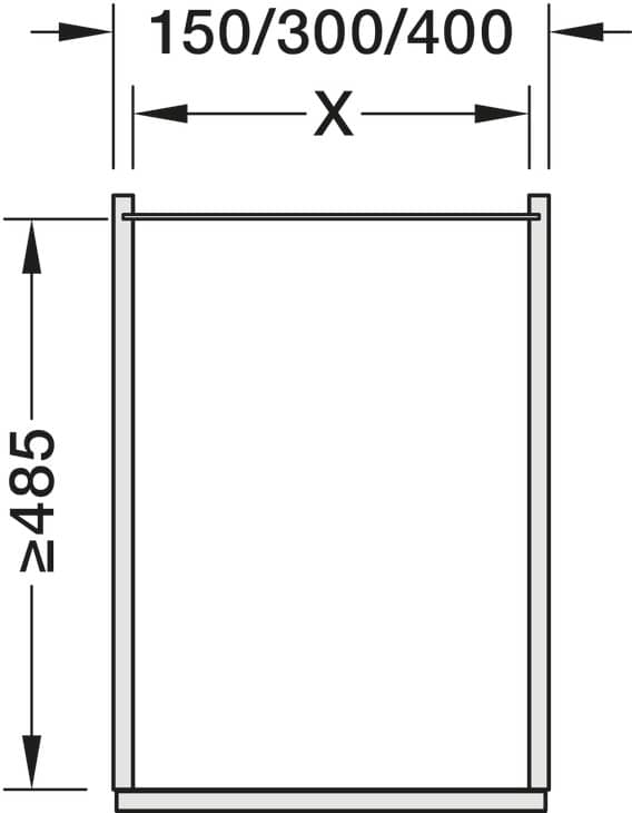 Häfele Ersatztablar UTENSIO ST10 PLUS HIGH LARDER, Anthrazit Korpusbreite 150 mm