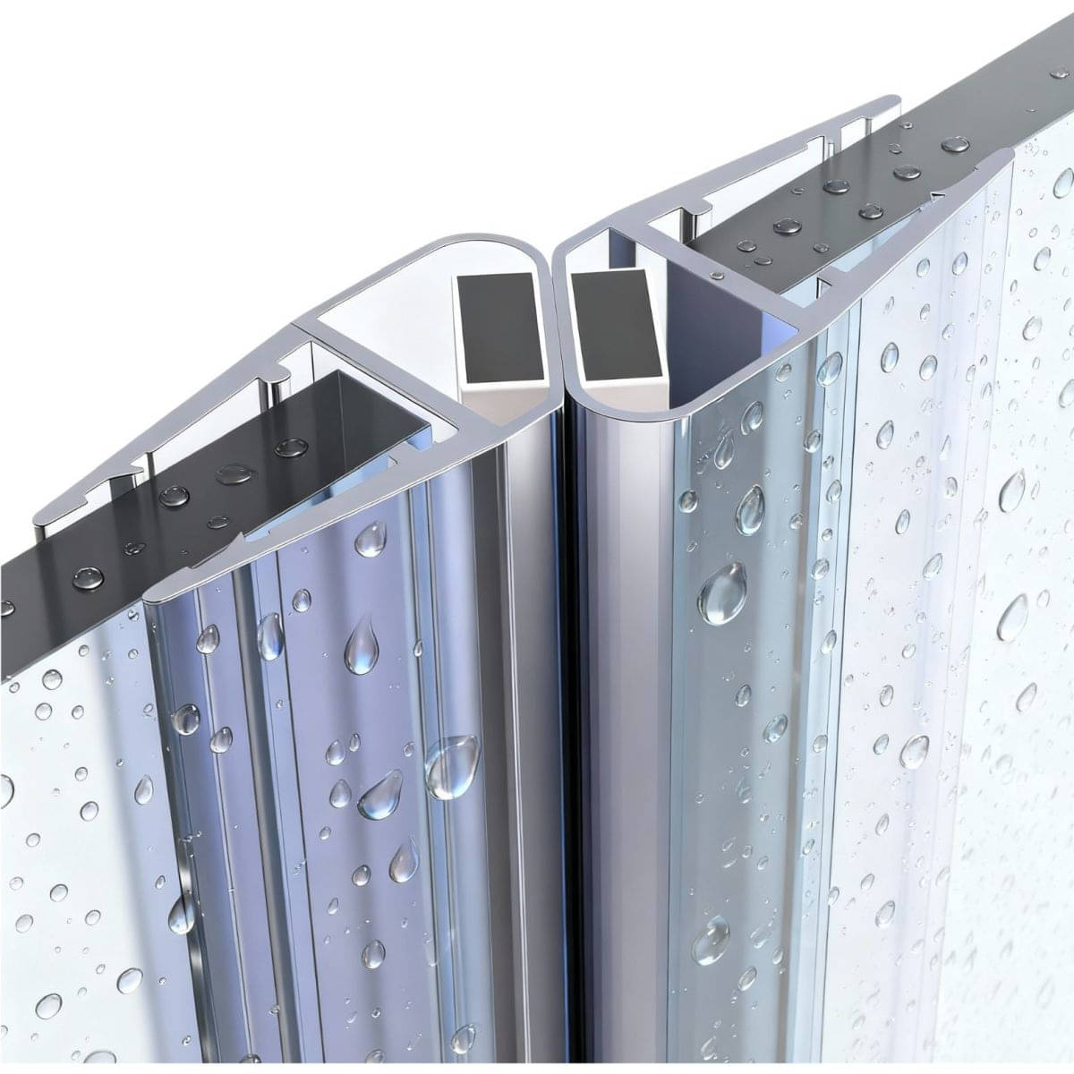 Rehau Magnetdichtung für Duschtüren mit Glasstärke 6 - 8 mm, 180°, 1000 mm