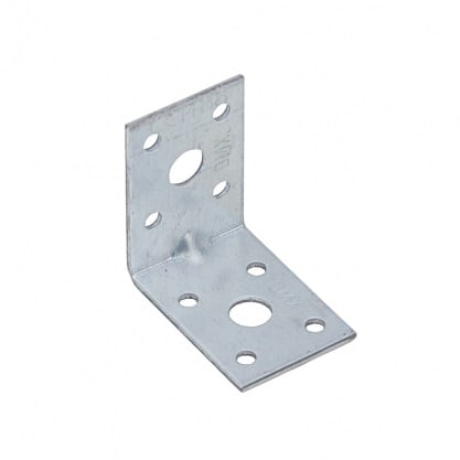 Domax Verbindungswinkel aus Stahl mit Rippe, CE und ETA Zulassung, 50 x 50 x 35 x 2,0 mm