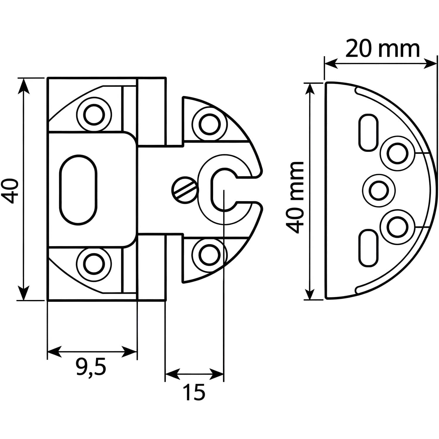 Gedotec Aufschraubscharnier 241 für aufliegende Türen mit Sockel, Bronze
