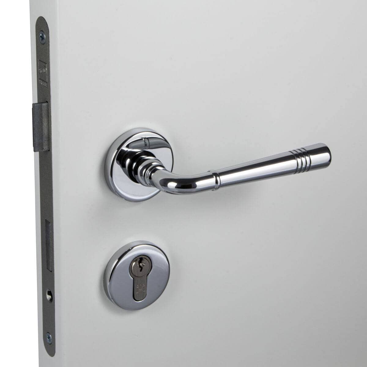 Béquille de porte Fimet CALLIOPE 151-273 en métal, cylindre profilé PZ - chrome poli