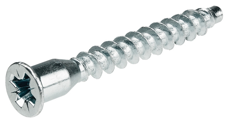 Conector de una pieza Häfele Confirmat cabeza avellanada para taladro Ø 5 mm acero con escotadura en cruz PZ3 galvanizado