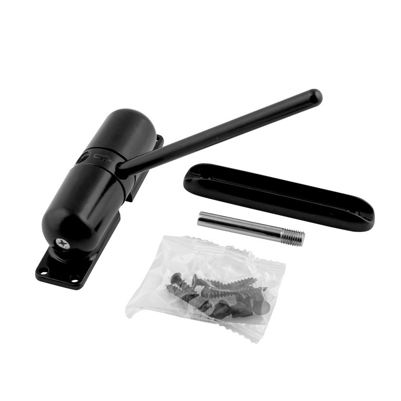 Domax Door Closer TOMMES in black matt steel up to 60 kg