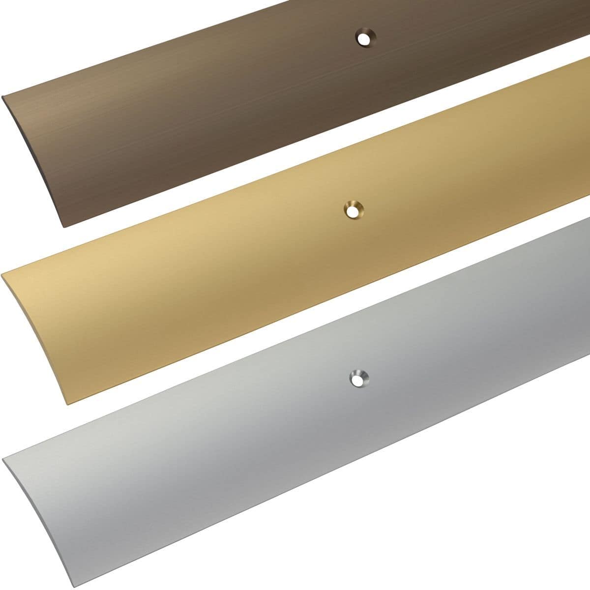 Alfer Übergangsprofil aus Aluminium Gewölbt gelocht, silber eloxiert - 50 x 1000 mm