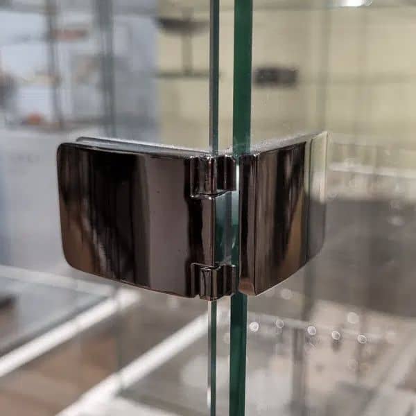 Siso Glastürscharnier SEE ME aus Metall rechteckig Glas / Glas, Schwarz matt