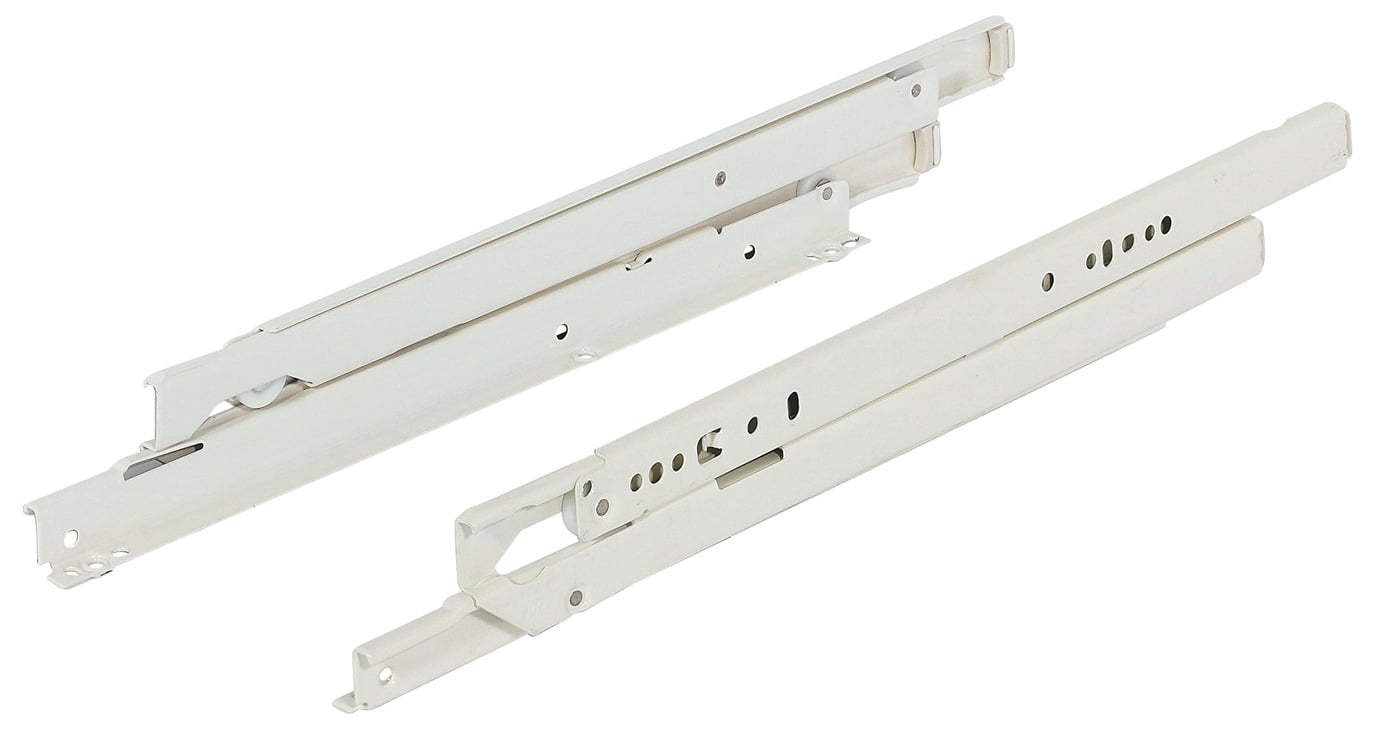 Fulterer Schubladenschienen Vollauszug FR6500 bis 50 kg Rollenführung Stahl aufliegende Montage, 300 mm / 320 mm