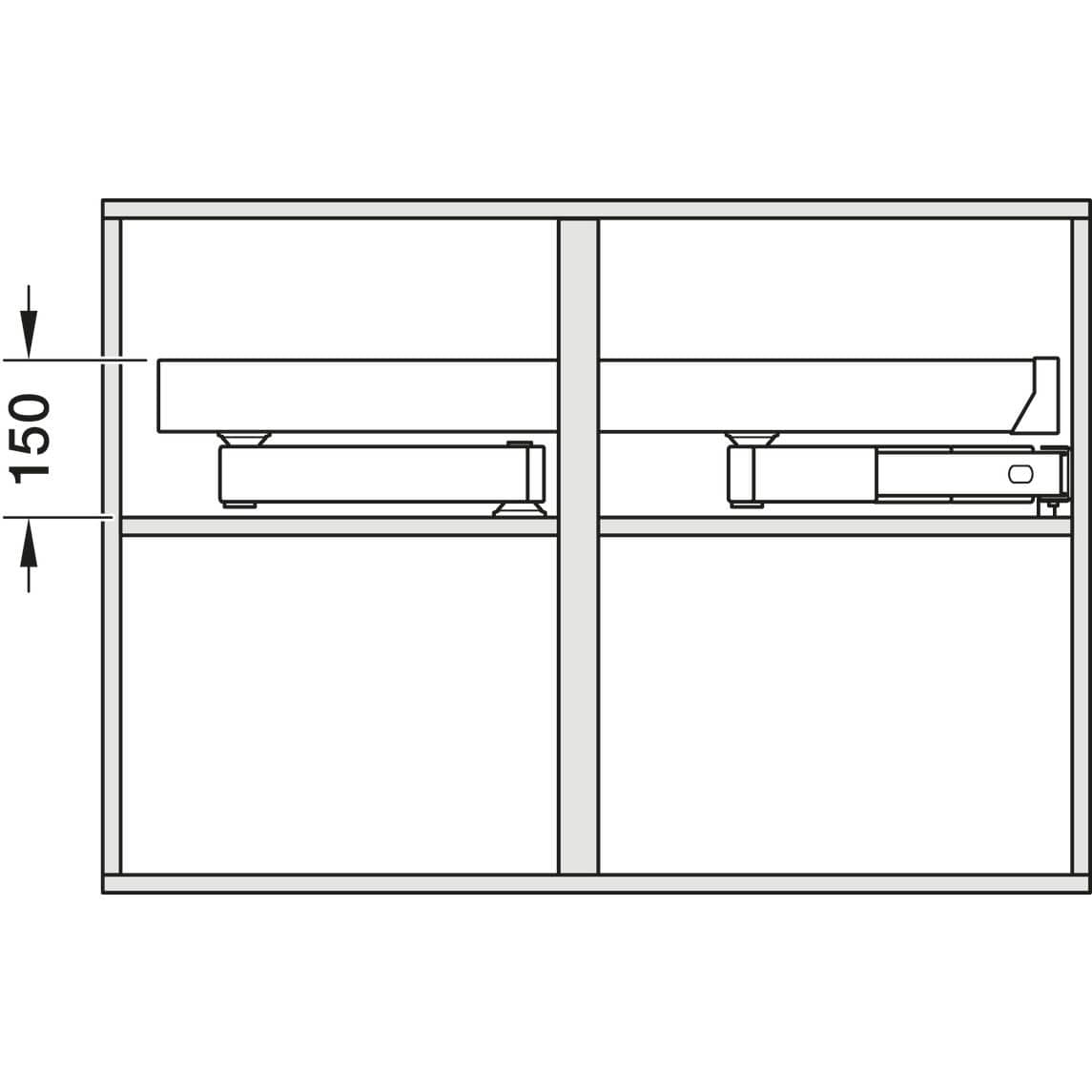 Häfele Eckschrank Schwenkauszug UTENSIO ST10 PLUS SLIDE CORNER links, 30 kg Korpusbreite 800 mm Türbreite 400 mm lichte Korpushöhe ab 485 mm
