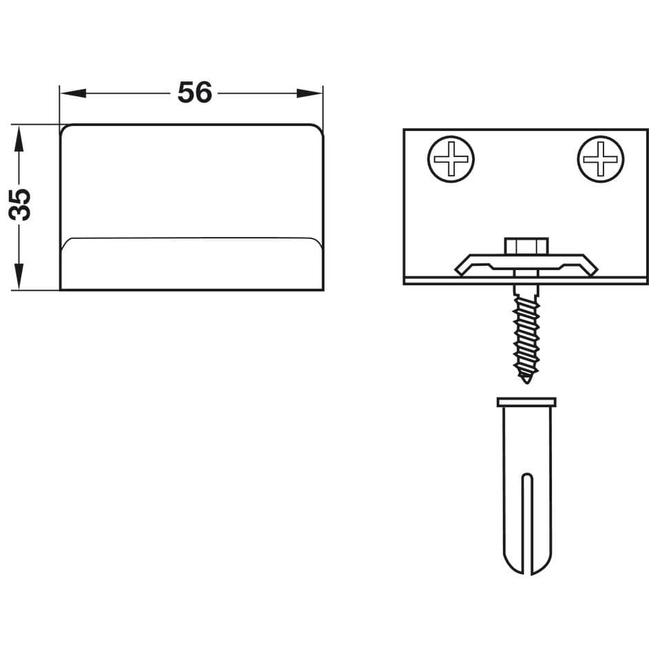 Häfele Conjunto completo de suspensores para armário, capacidade de carga 150 kg Castanho