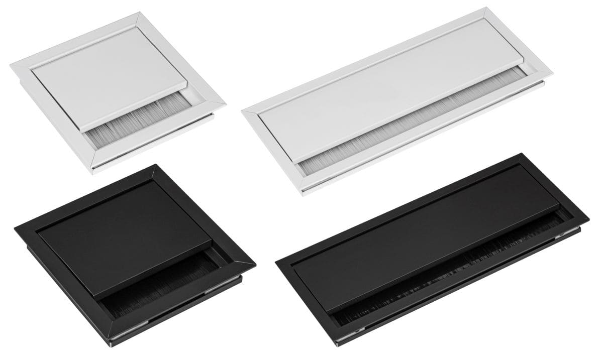 BMB Kabeldurchlass EXIT G11 ECO aus Aluminium mit Bürstendichtung, 100 x 100 mm - schwarz