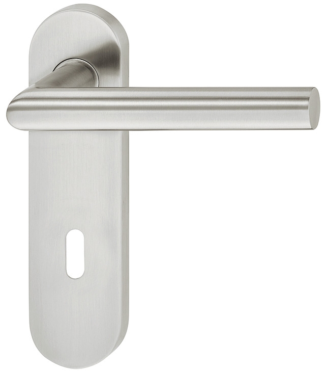 Häfele door handle set LDH 2171 stainless steel matt short plate