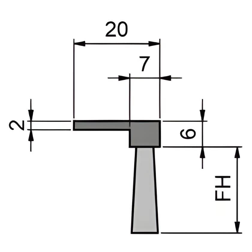 Gedotec Bürstendichtung FLEX-DOWN zum Unterschrauben, per Meter Bürstenhöhe 15 mm