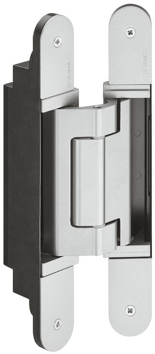 Simonswerk verdeckt liegendes Türband TECTUS TE 640 3D A8 für Türen mit Aufdoppelung bis zu 8 mm, Silberfarben F1