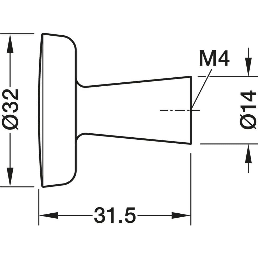 Häfele Möbelknopf H2570 aus Eichenholz, Eiche lackiert 32 x 31,5 mm