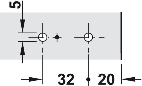 Blum Montageplatte für Zwillingsanschlag mit Euroschrauben Skizze1