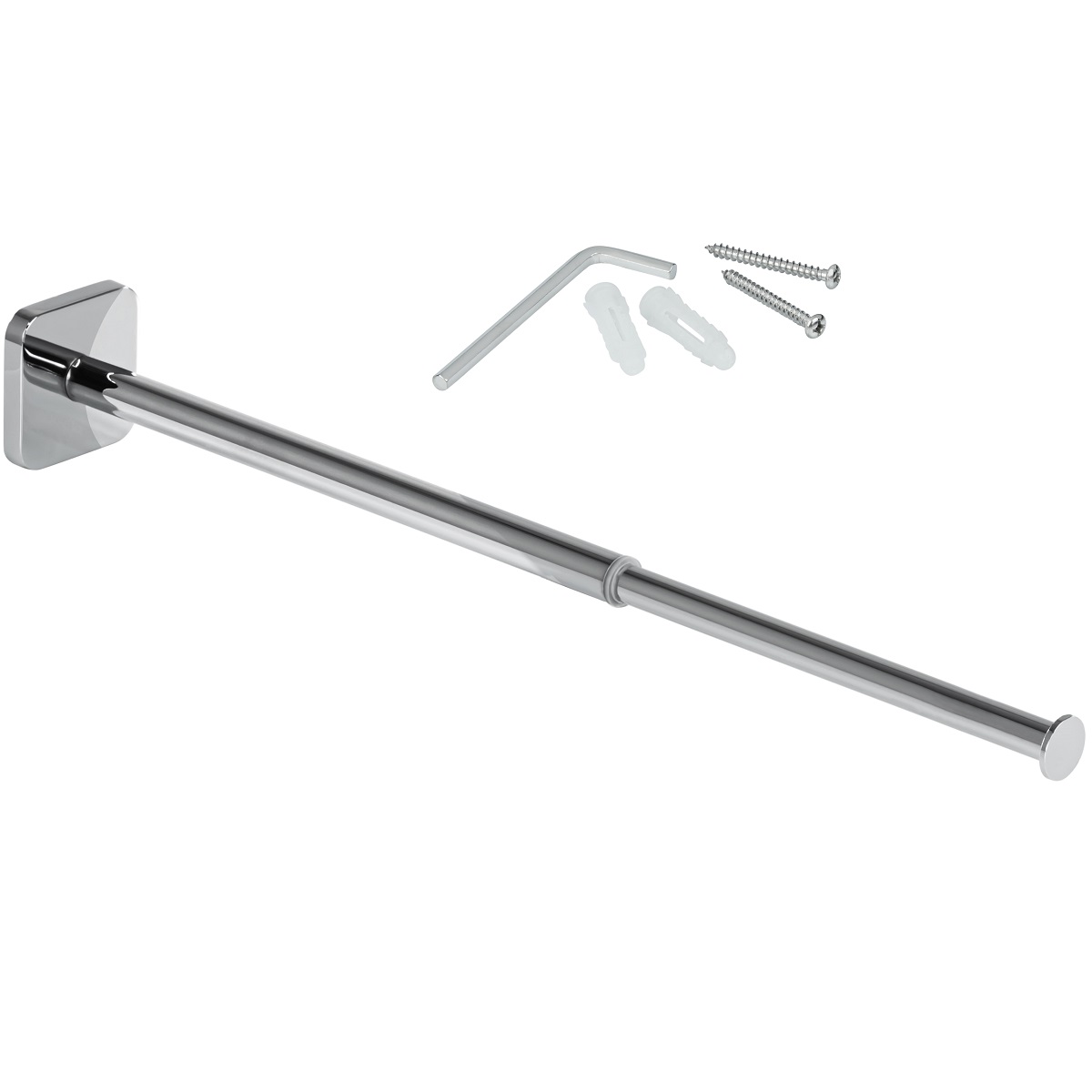 Extendable towel holder towel bar polished chrome 1-armed model WETTY