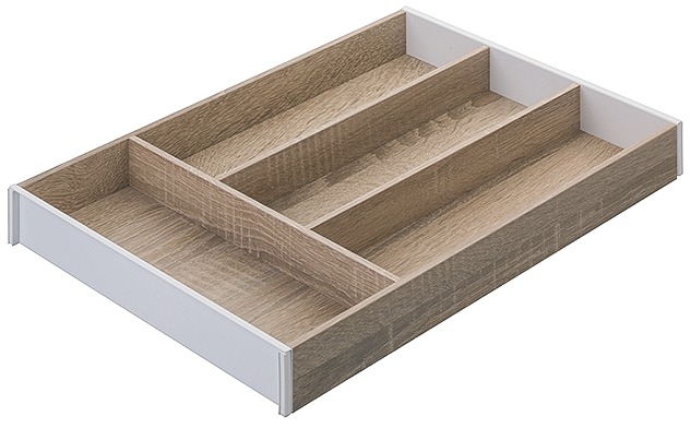 BLUM cutlery tray AMBIA LINE wooden design for Blum Legrabox height M and K, nominal length 450 mm / oak-orion grey