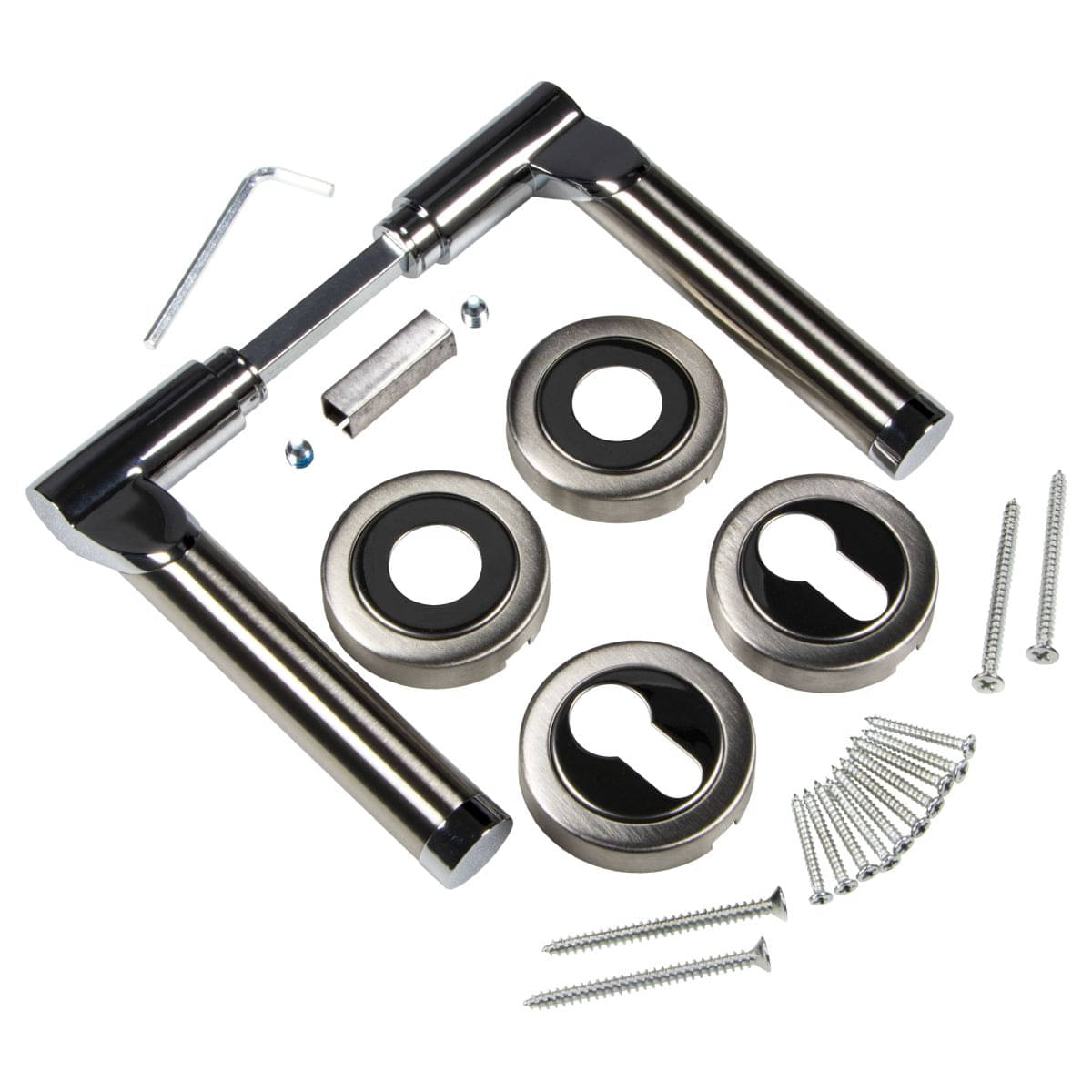 Türdrücker MIRAGE aus Edelstahl gebürstet / verchromt PZ