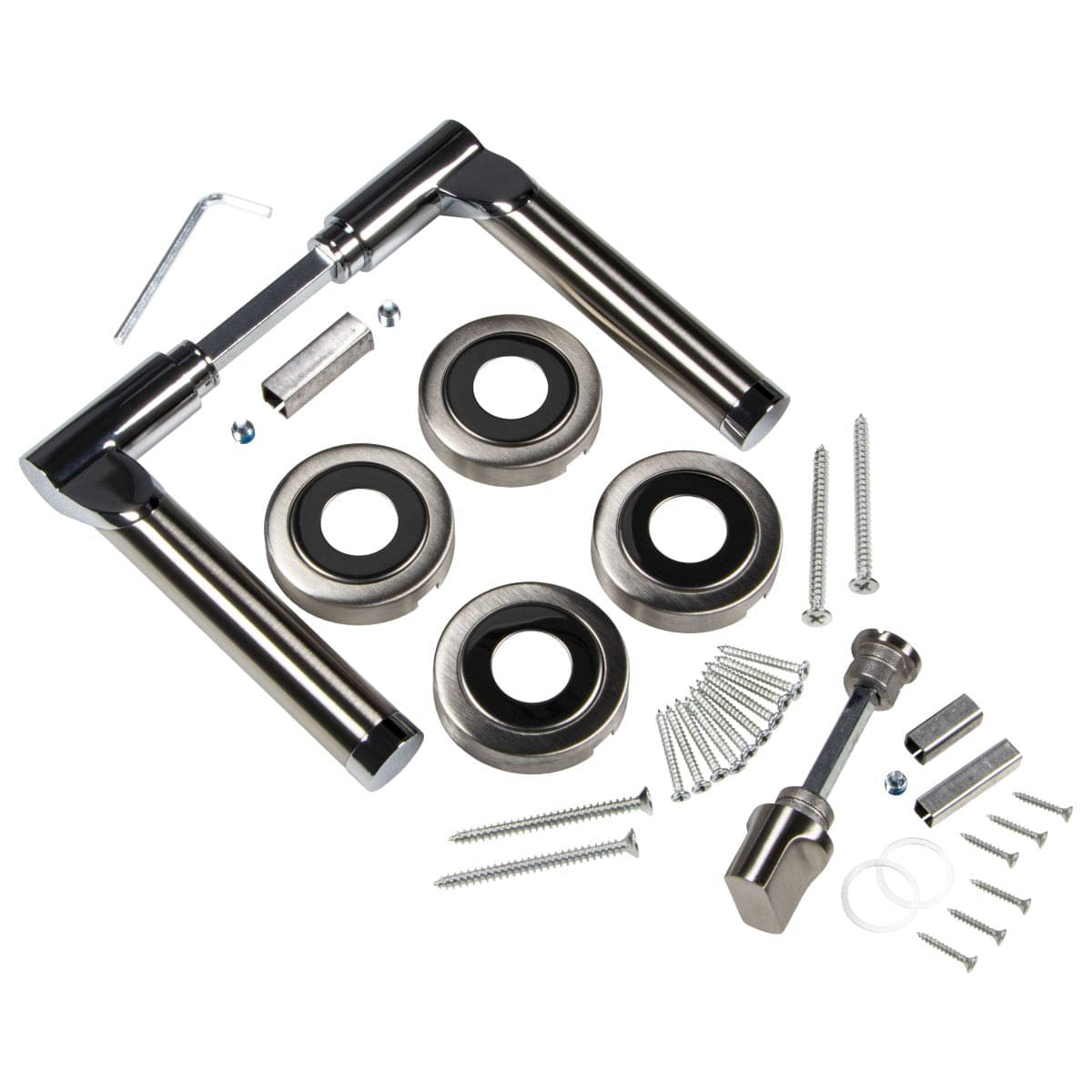 Türdrücker MIRAGE aus Edelstahl gebürstet / verchromt WC