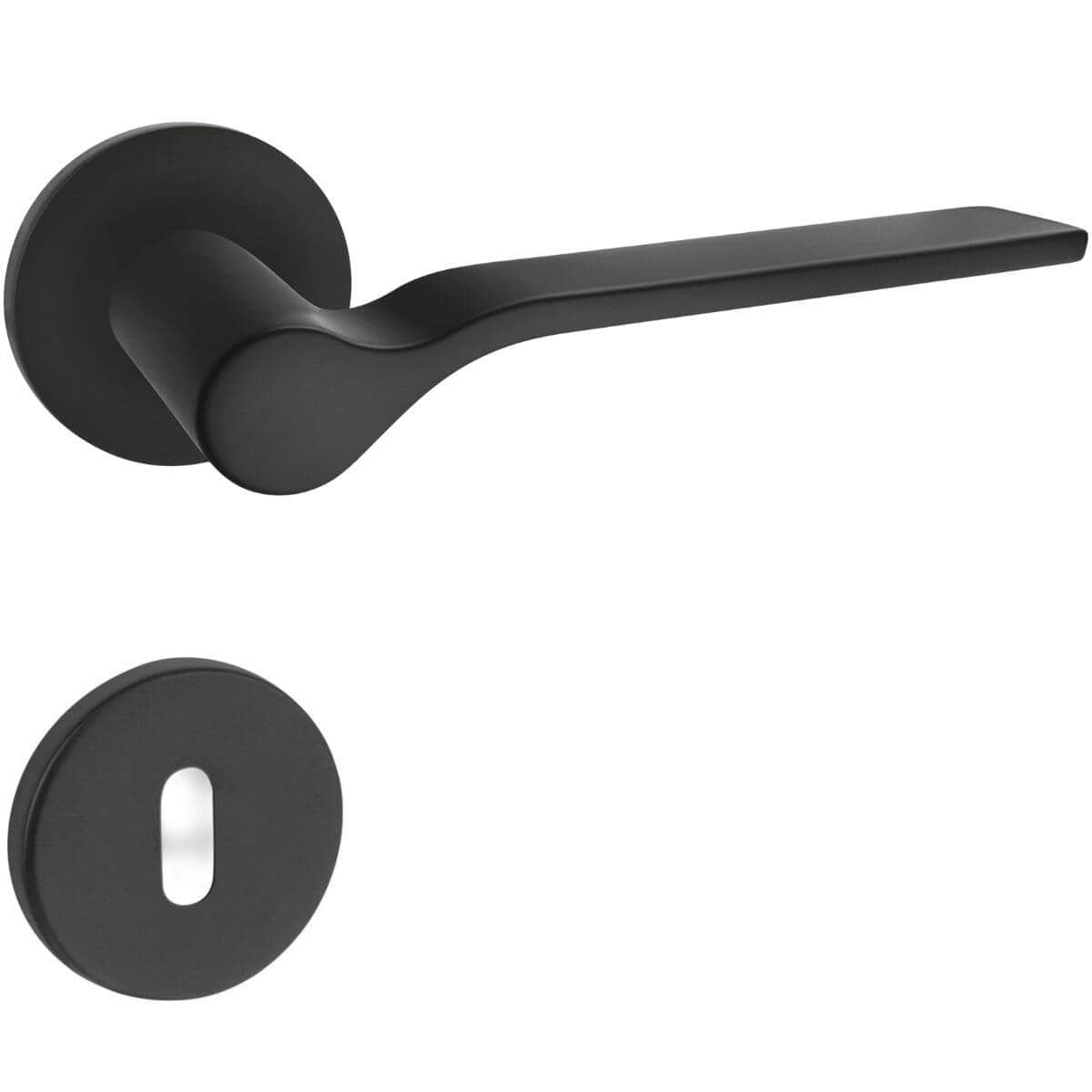 Ensemble de poignées Fimet ONDA 1230-208 en métal, BB - clé à panneton - noir mat (RAL 9005)