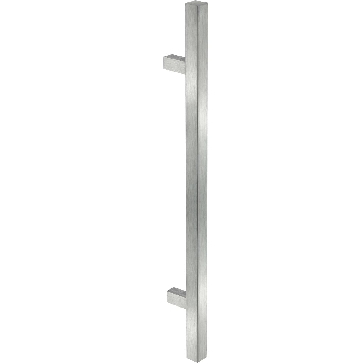Hermat Stoßgriff eckig Edelstahl matt Stangengriff 25x25 mm gerade, Gesamtlänge 400 mm