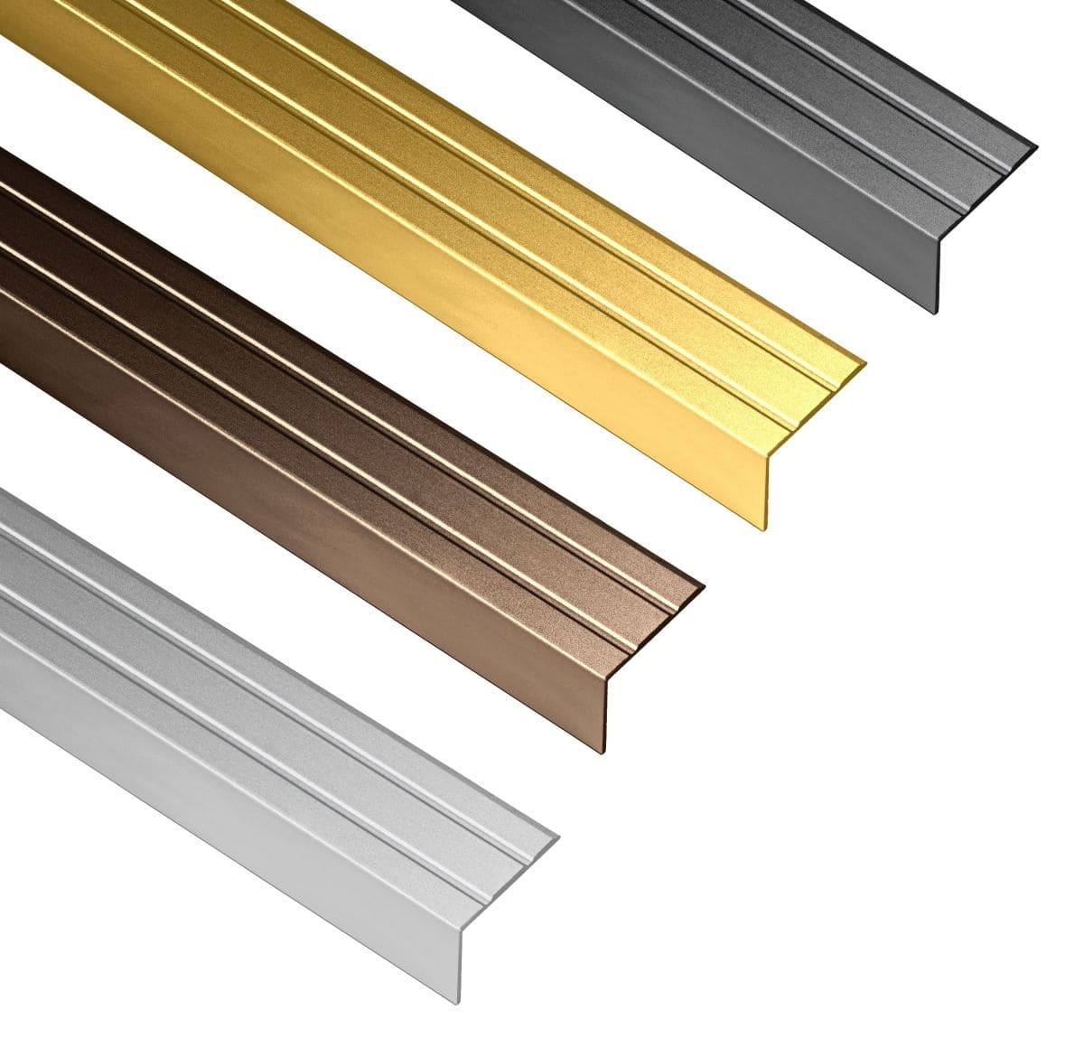 Alfer Treppenkantenprofil aus Aluminium L-Form selbstklebend 25x20 mm, Bronze matt - 1000 mm