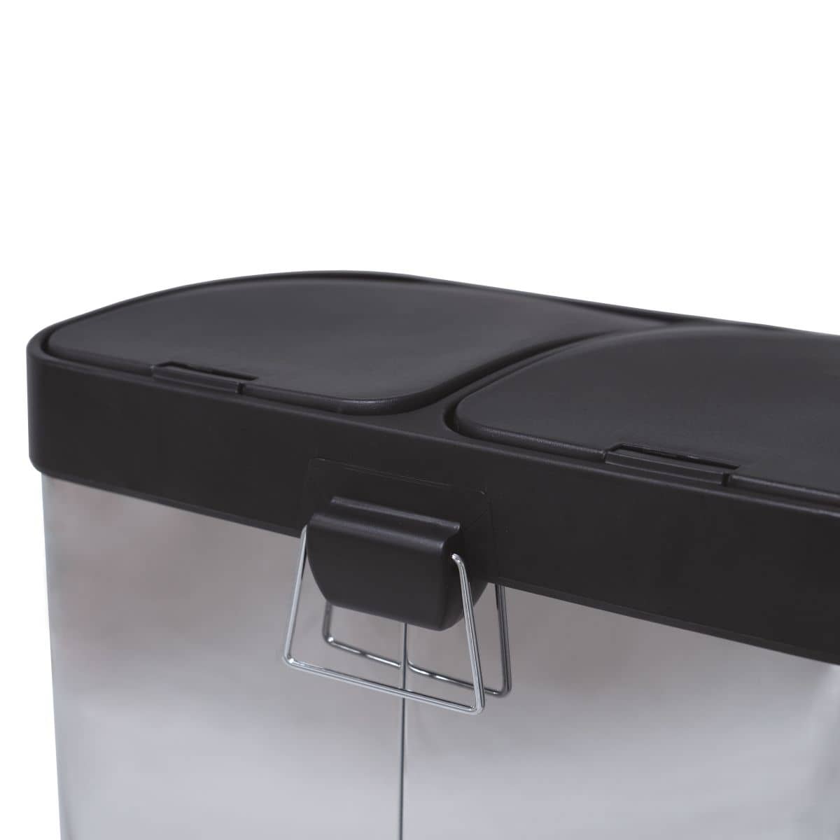 Gedotec Doppel-Mülleimer RECIK mit Pedal 400 x 320 x 480 mm, 2 x 15l Edelstahl poliert