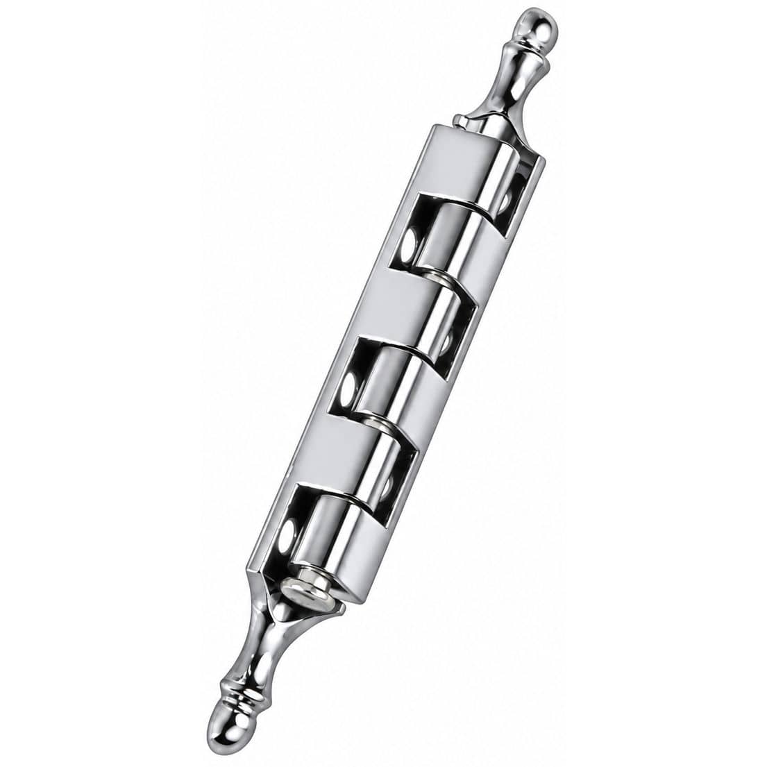 Gedotec Aufschraubscharnier ADELHEID mit Zierkopf aus Metall, 95 x 54 mm Edelstahl-Optik