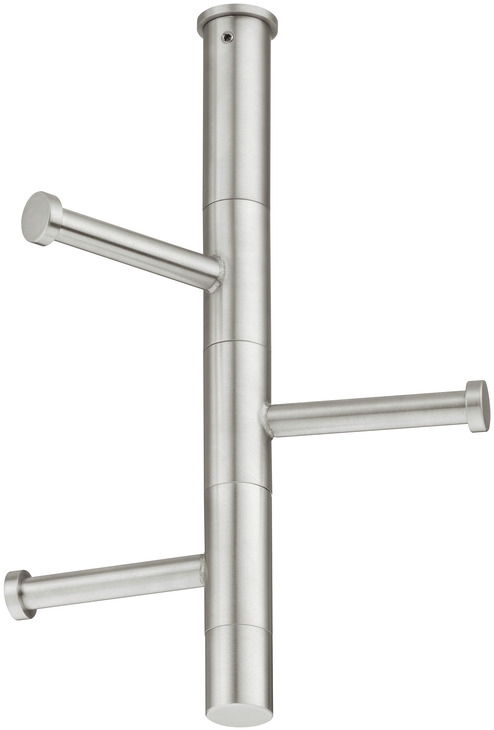 Häfele Portemanteau H4105 acier inoxydable avec 3 crochets pivotants Crochets de vestiaire pour montage sous le mur