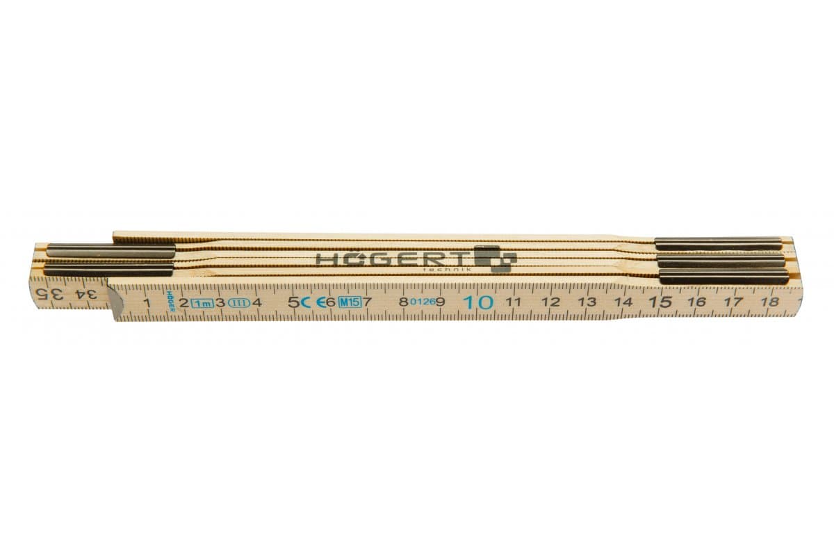 Högert Zollstock mit 6 Gliedern & Zulassung nach MID, 1000 mm
