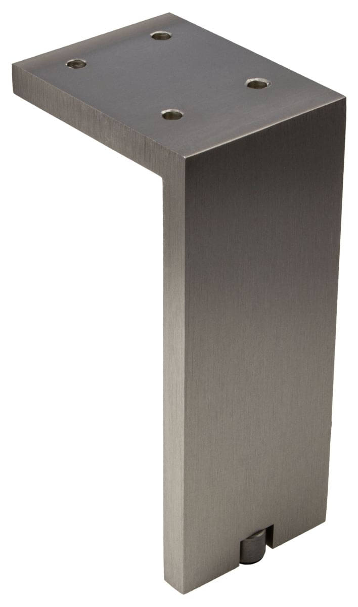 Möbelfuß FONDA aus Aluminium eckig höhenverstellbar 150 mm Edelstahl Optik