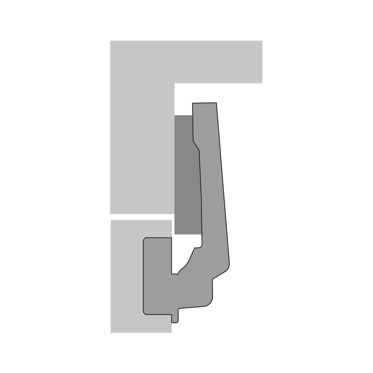 Hettich Intermat 77708 Winkelscharnier W90 Intermat 9936 W90 Innenanschlag vernickelt
