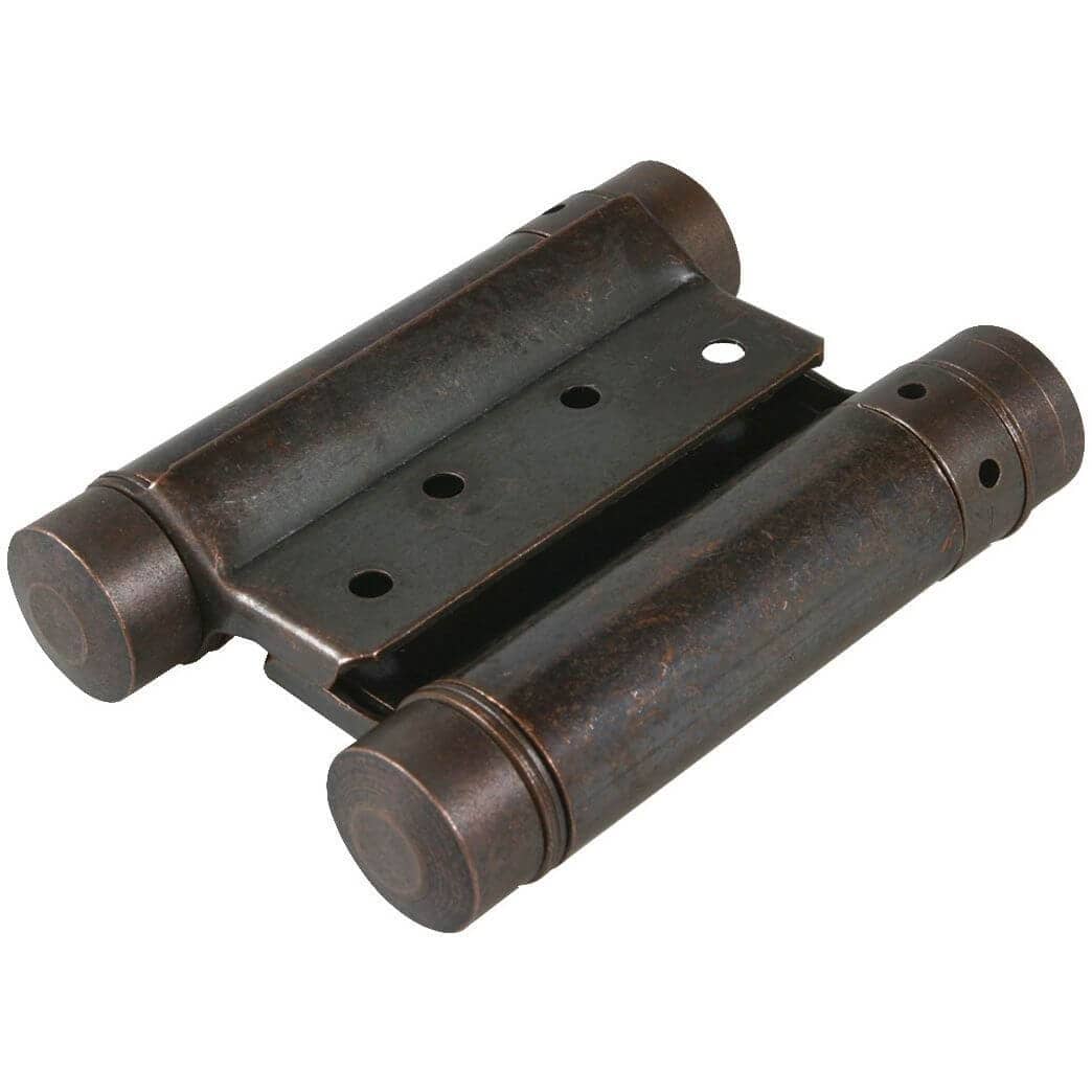 IBFM Pendeltürband aus Stahl Bronze antik mit Feder beidseitig öffnend & selbstschließend, 75 mm Tragkraft 15 kg