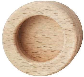 Poignée coquille Häfele modèle H1854 bois rond hêtre naturel 60 mm