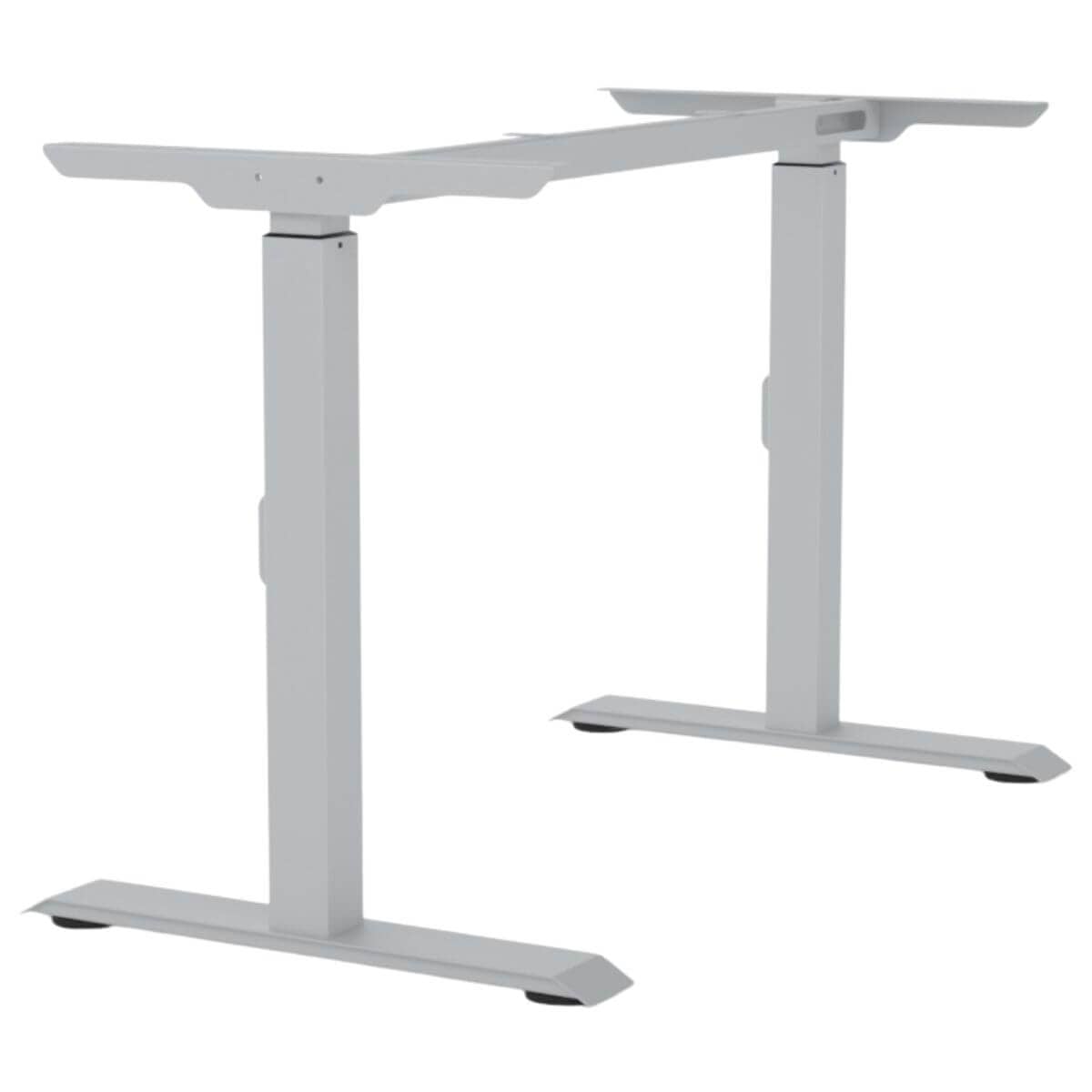 BMB Tischgestell M-MORE.2 aus Stahl manuell höhenverstellbar 650 - 830 mm, Weißaluminium RAL 9006