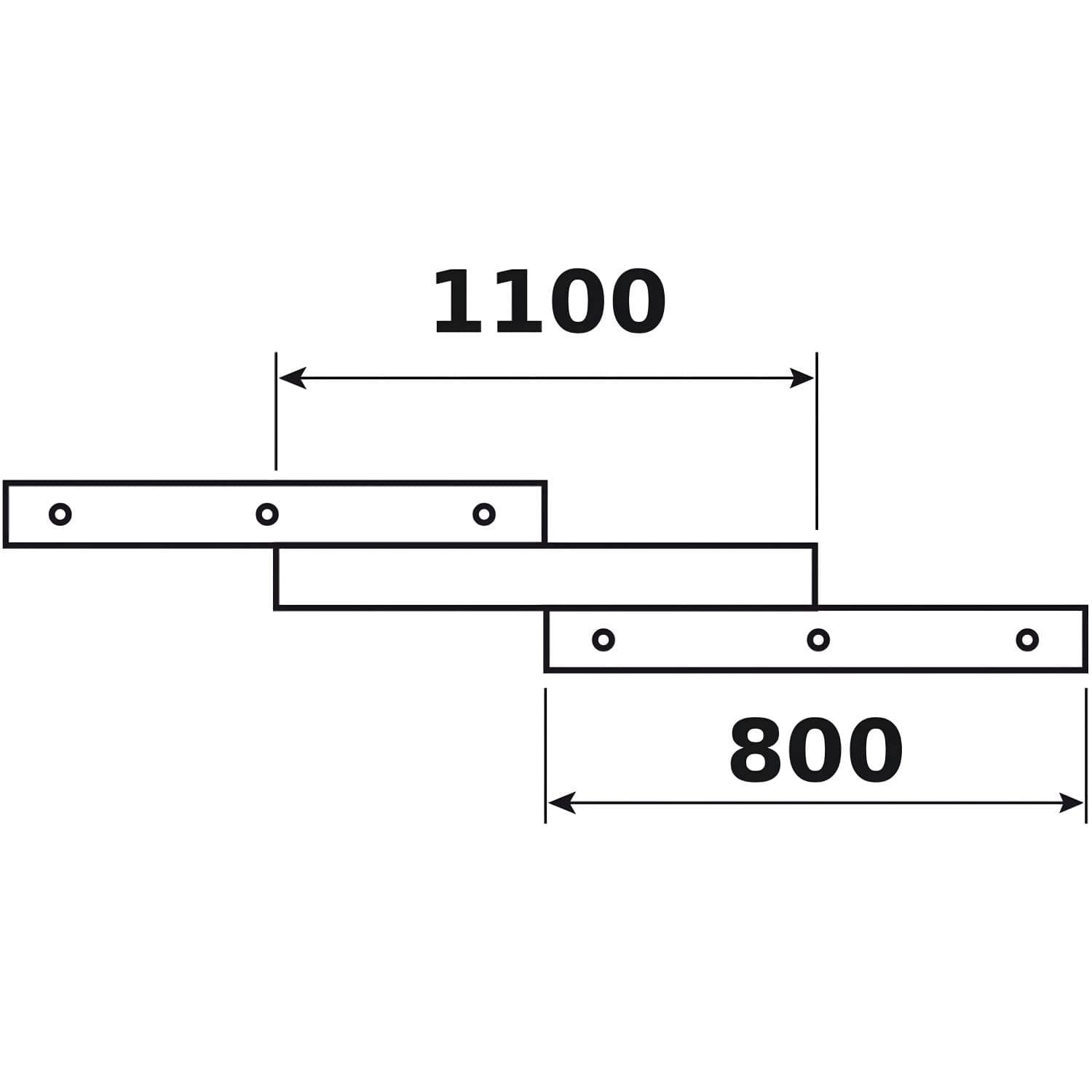 Gedotec Kulissenauszug aus Holz für Tische mit zentraler Öffnung, 1100 mm