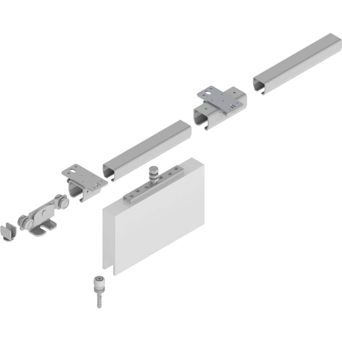 Helm Schiebetorbeschlag-Set für Deckenbefestigung 4000 mm, System 400 - Tragkraft bis 400 kg