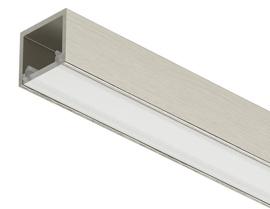 Häfele LOOX5 LED-underbygningsprofil 2102 af aluminium, indvendig bredde 11 mm, profil i rustfrit stål-look - 3000 mm