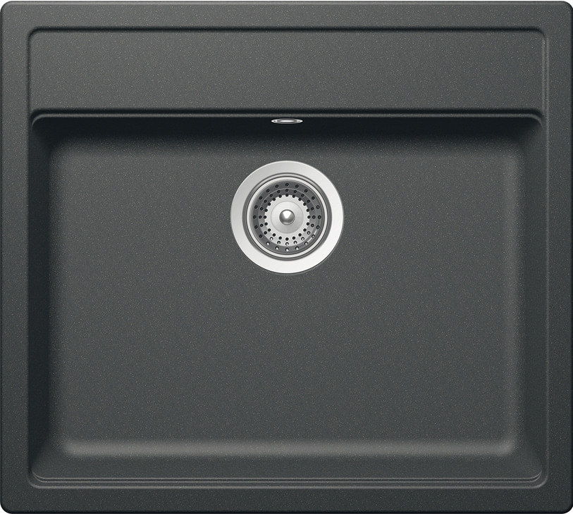 Aufbauspüle AS03 570 x 510 mm Schwarz Metallic