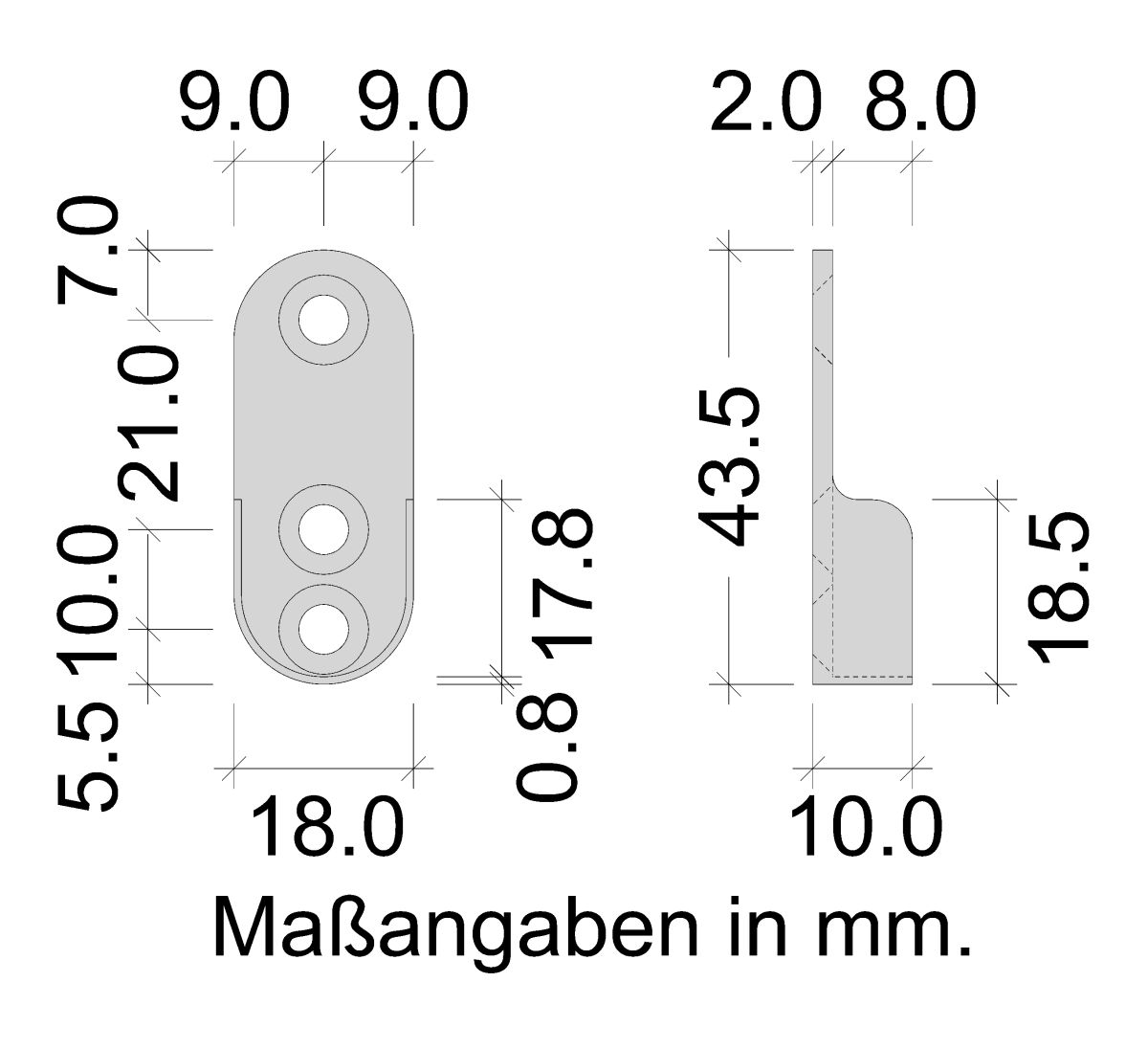 Häfele Schrankrohrlager oval zum Schrauben an die Seitenwand