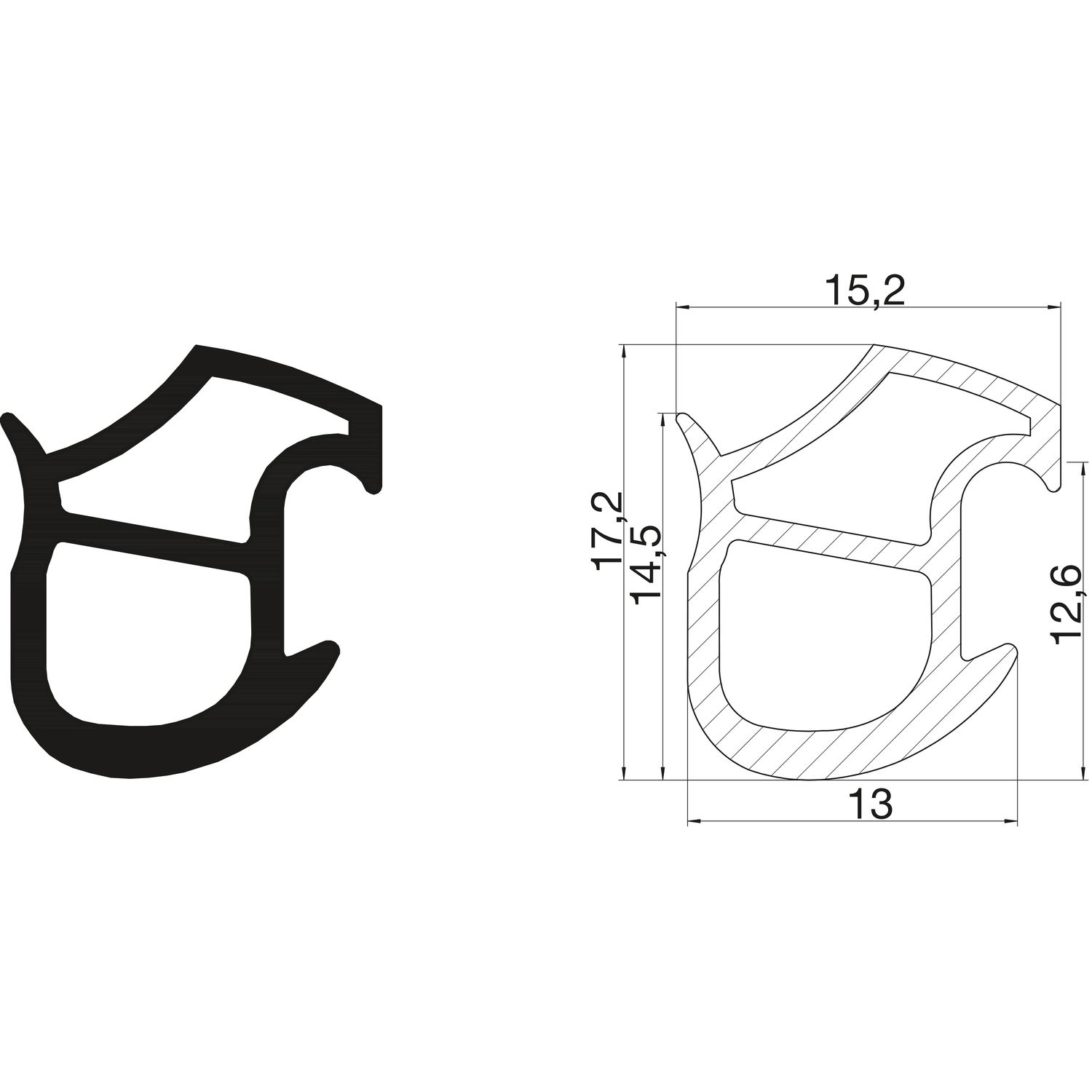 Deventer Steel Frame Seal M2577 Novoferm Plastic 5 Meter Various Colors