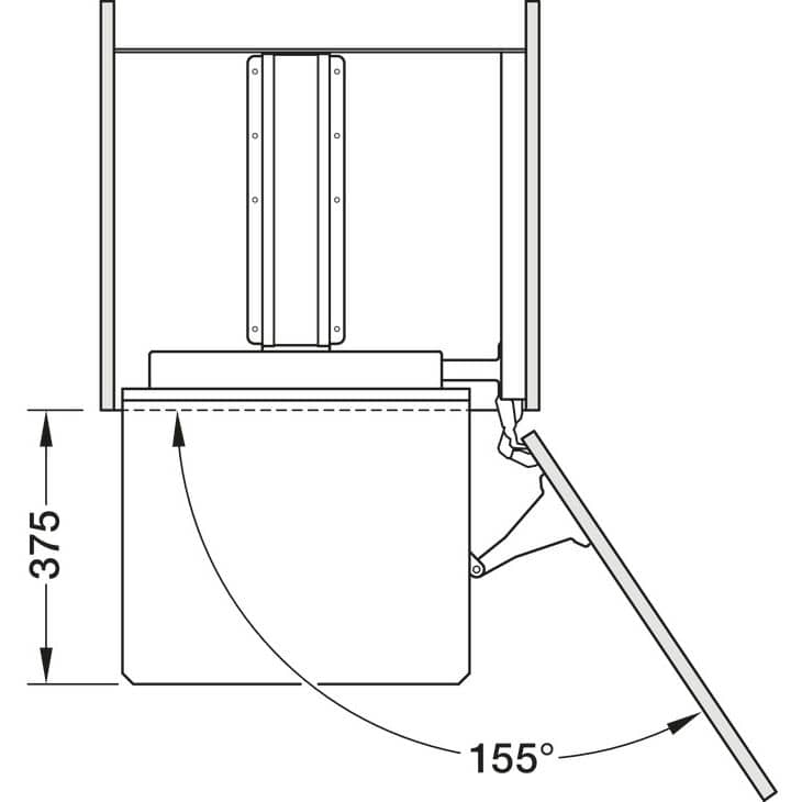 Häfele Hochschrank Innenauszug UTENSIO ST10 PLUS SWING LARDER mit 5 Tablaren, Anthrazit 80 kg Korpusbreite 600 mm lichte Korpushöhe ab 1845 mm