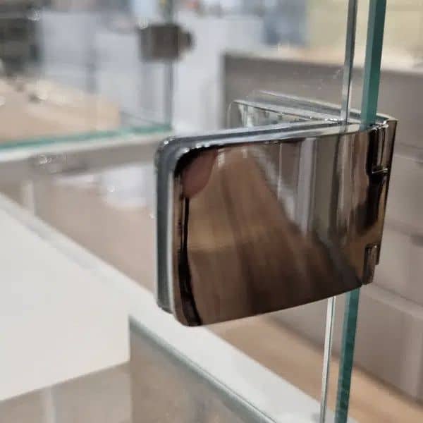 Siso Glastürscharnier SEE ME aus Metall rechteckig Glas / Glas, Schwarz matt