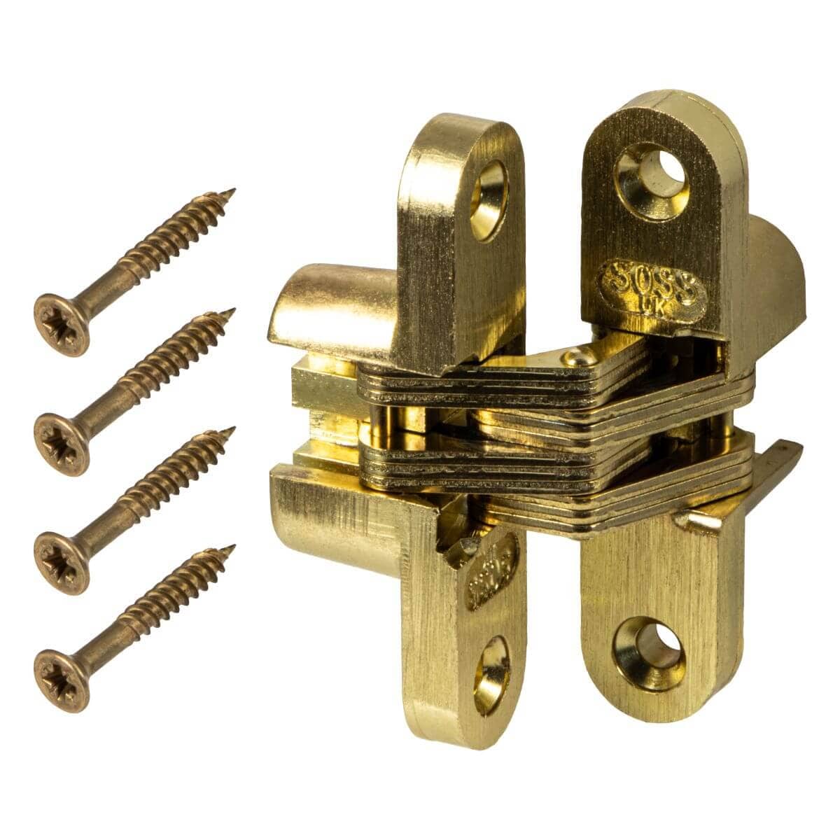 Soss Türband aus Metall für unsichtbaren Anschlag, vermessingt Holzdicke 19 - 24 mm