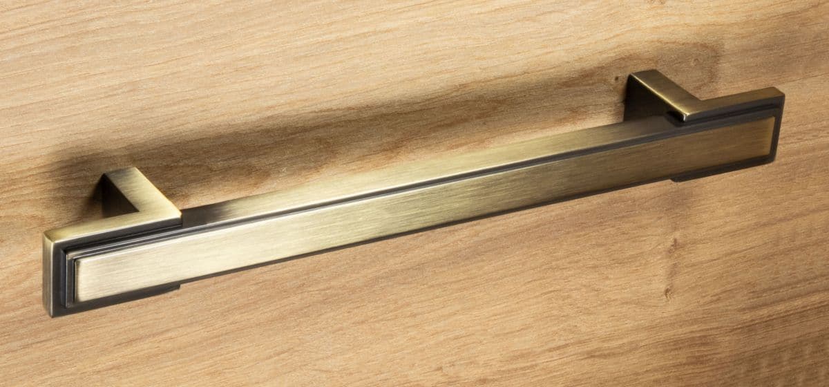 Häfele furniture handle ACCRA metal, BA 160 mm, antique brass brushed