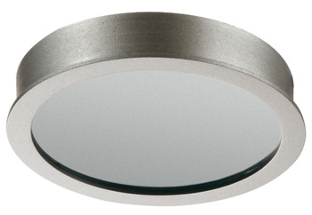 Häfele Surface/Recessed Light 12 V round LED 1080 Aluminium Stainless steel color warm white