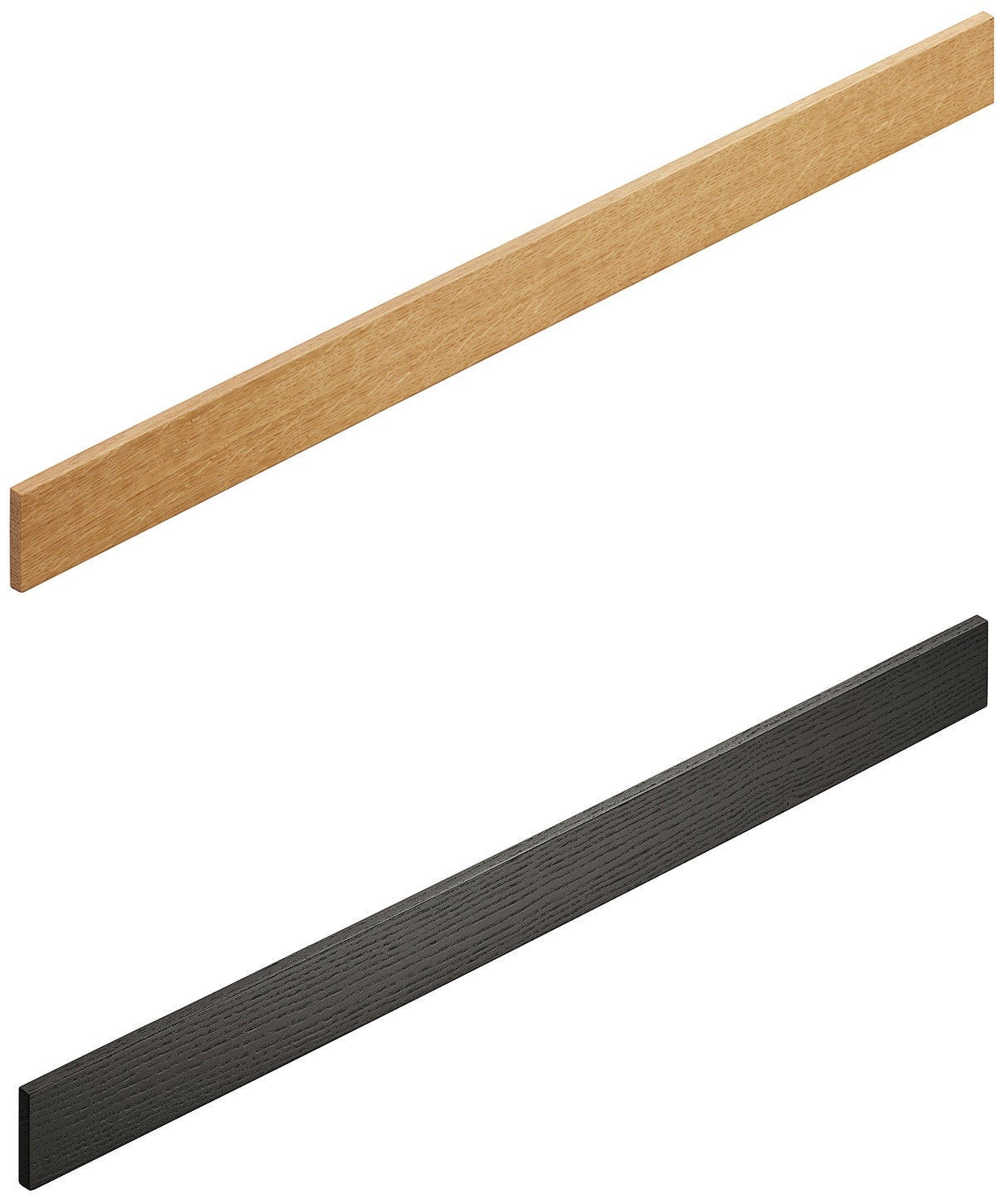 Häfele wooden levelling bar H4145 drawer divider universal flexible for nominal length 500 mm, black-stained ash - up to 1200 mm